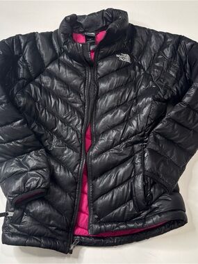 The North Face Jacket Girls Black 600 Down Puffer Full Zip Outdoor A120426